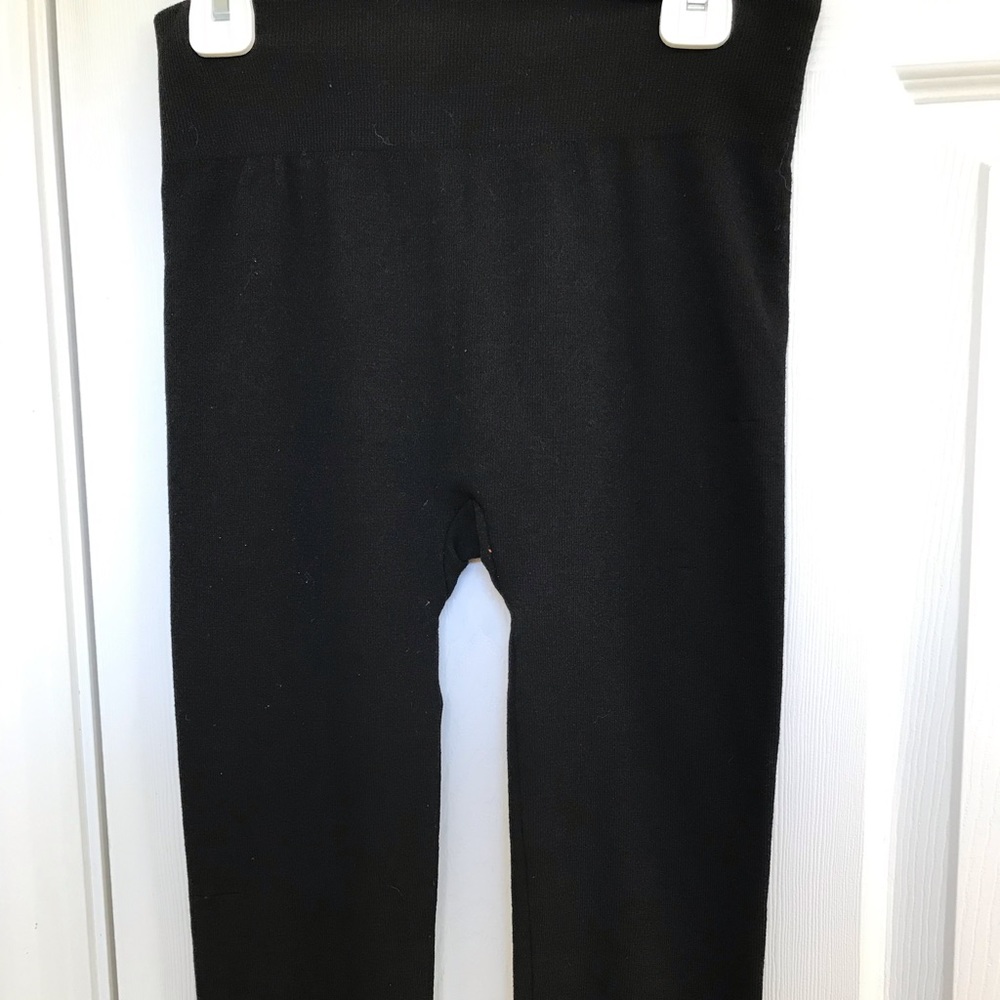 Girls black leggings inside is soft, high wasted.